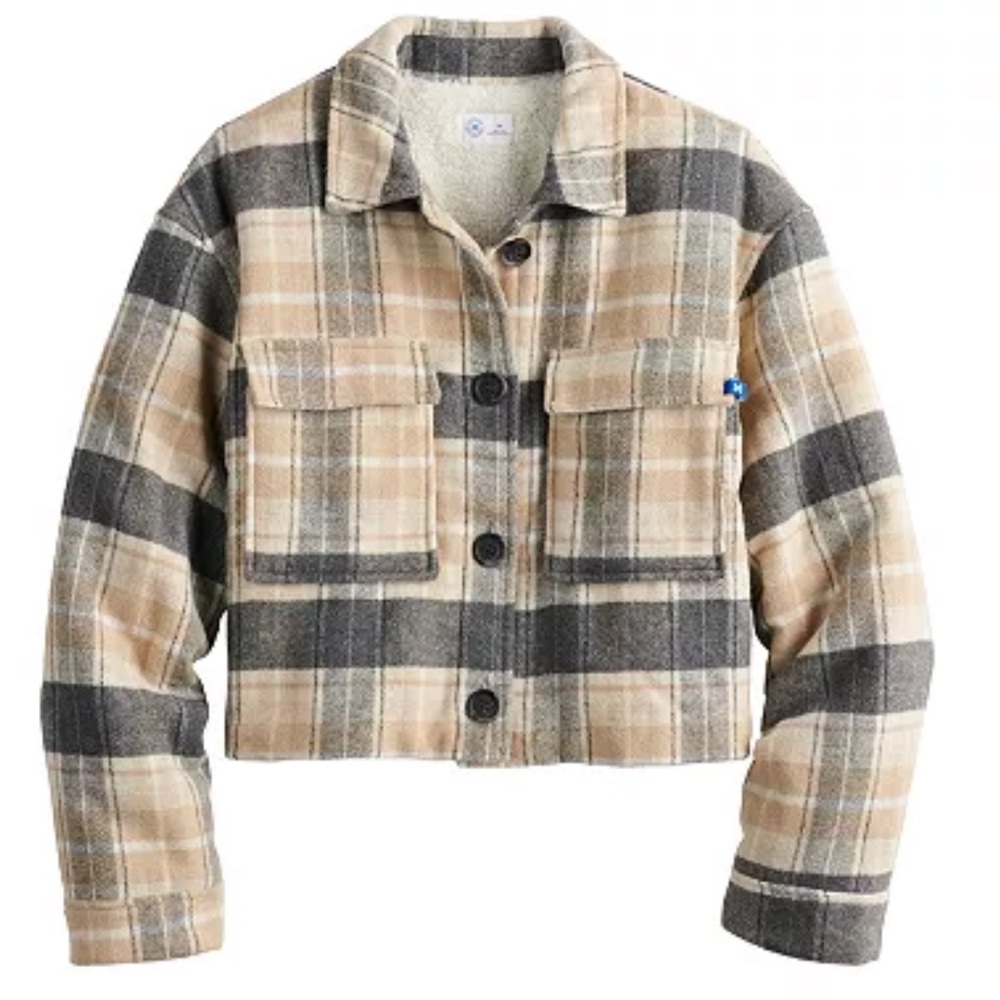 Hurley sherpa lined cropped jacket